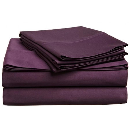 Superior  400 Thread Count Egyptian Cotton Twin XL Sheet Set Solid  Plum 400XLSH SLPL
